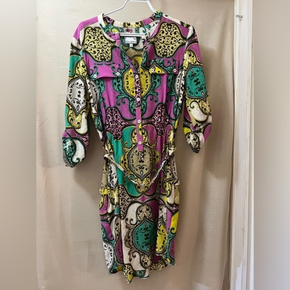 ⚪️ Yoana Baraschi vintage floral dress size 8 paisley belted - Picture 1 of 10